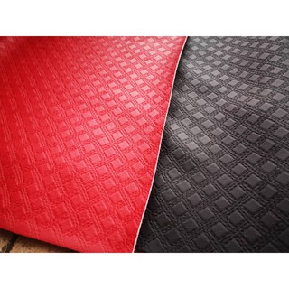 PU Leather Fabric Kain PU PVC Tebal SQUARE PATTERN For Car Sofa Craft DIY Cushion Bag Shoe - Half Meter Per Order