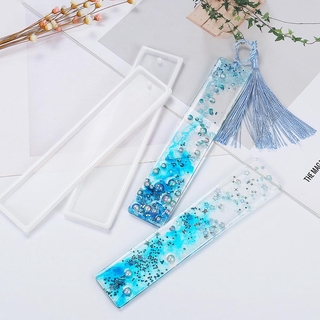 SALECG Silicone Bookmark Mold Rectangle DIY Mould Resin Bookmark Jewelry Keychain DIY Craft Silicone Transparent Mol
