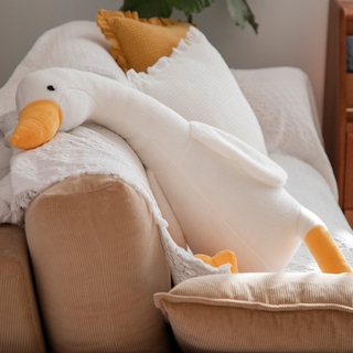 【insfree】🌱LUCKY GUY Net Celebrity Leer Big White Goose Plush Doll Doll Net Celebrity Girl Student Super Soft Cute Duck Soothing Sleeping Doll Pillow