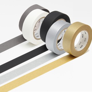MT Matte mono washi tape | Cute Black White Gray Gold Silver Japanese Tape Gift