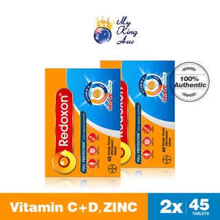 [Bundle of 2] Redoxon Triple Action Effervescent Orange 45s (Vitamin C+D+Zinc) [My King AUS]