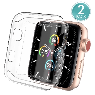 Apple Watch Case Apple Watch Series 6 5 4 3 2 1 38MM 42MM 44MM 40MM Transparent Clear Soft Protector Cover 2pieces