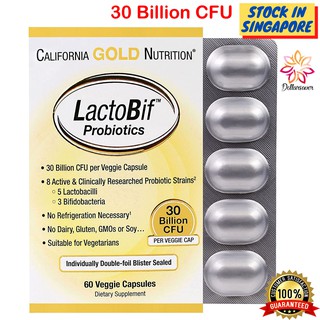 Lactobif Probiotic Supplement California Gold Nutrition, 5 / 30 billion CFU - 60caps