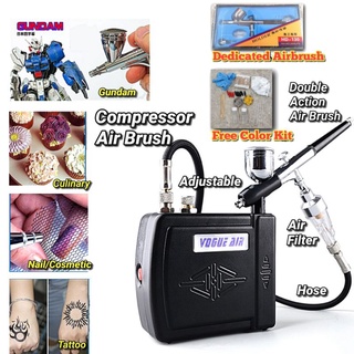 SG Airbrushing Combo : portable air compressor with airbrush, air filter and Free color kit, add on $15 for cleaning pot