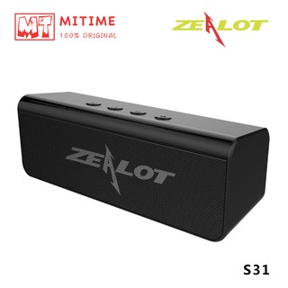 100% original ZEALOT S31 Wireless Bluetooth Speaker Portable Boombox 3D HIFI Stereo support TF card, USB Pen Drive