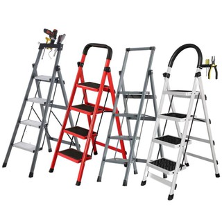 [SG SELLER] 3/4/5 Step Ladder Foldable Metal Step Ladder Folding Stool Compact Large Stand Board Ladder