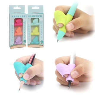 Writing Posture Correction Pen Holder Pencil Tool Grip Kids Aid Silicone MNK