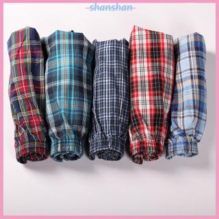 Men Cotton Plaid Printing Loose Boxer Shorts Pyjamas for Home Wear Random Style