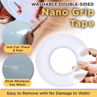 Nano Grip Tape x 2 rolls / Washable Double Sided No-Trace Grip Glue Nano Transparent Adhes