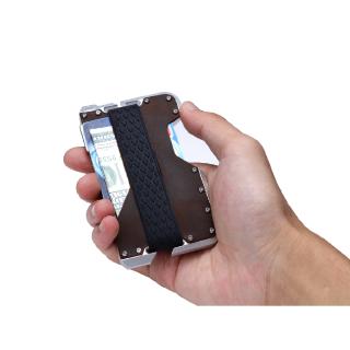 Bisi Goro 2021 Genuine Leather Credit Card Holder Metal RFID Aluminium Card Box Vintage Blocking Mini Magic Business Wallet