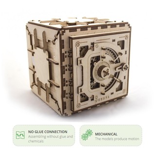 Ugears Model Safe Box Mechanical 3D Puzzle Kit for Gift Present Top 10 Toy