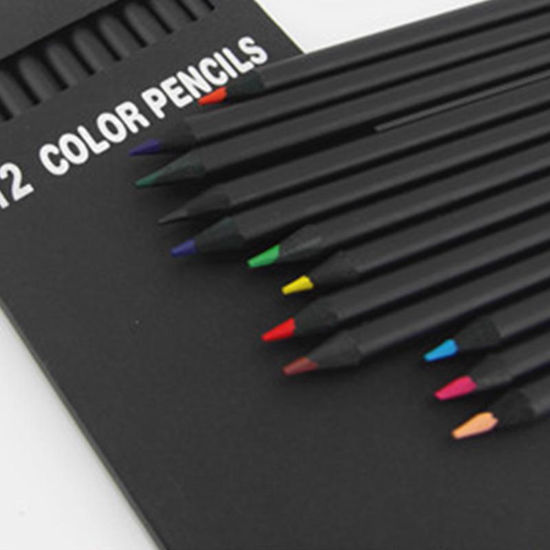 12Pcs METAL Coloured Drawing Pencils Colour Pencils Artist Wood Pencil Art