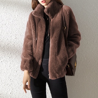Women's Winter Jacket Plus Fleece Thickened Double-sided Sweater Cardigan