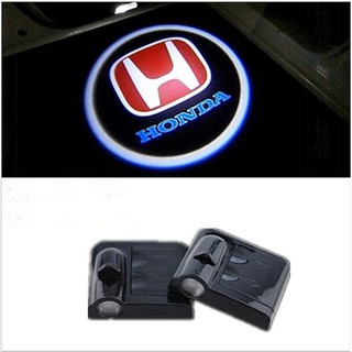 2 x Wireless Type Led Laser Door Shadow Light Welcome Car Door Logo (Honda)