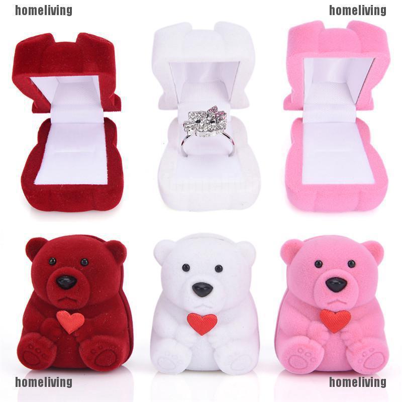 1Pc Mini Cute Bear Jewelry Gift Box For Rings Small Earrings Pendant Necklac