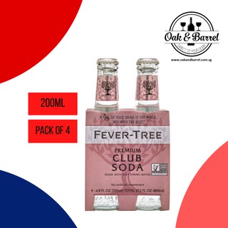 (Pack of 4) Fever Tree Premium Club Soda Water 200ml (BBD: March 2022)