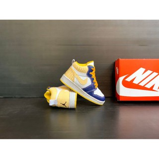 Nike Air Jordan Kids Mids Navy Yellow Kids Shoes