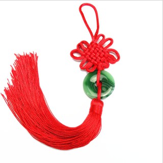 Imitation jade safe buckle trumpet tassel Chinese knot pendant flute musical instrument decoration festive red home decoration pendant