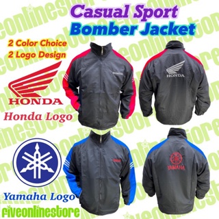 [Shop Malaysia] Honda & Yamaha Casual Sport Bomber Jacket FREE SIZE Motorsport Style Fashion Motorcycle Rider Riding Gear