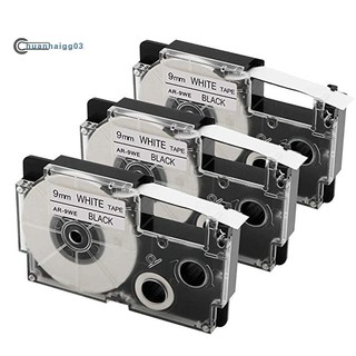 3 Pack 9mm Black on White Tape Maker Compatible with KL-120, KL-60, KL-100, KL750B, KL750, KL7200 Label Makers