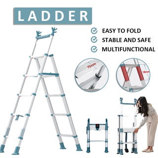 Household steps Ladder Telescopic Ladder Folding Ladder Indoor Multifunctional Thickened Aluminum Alloy ladder