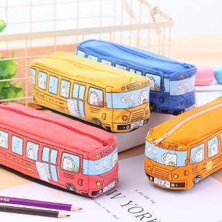 Personalized Car Bus Pencil Case Creative Large-capacity Canvas Stationery Box Pencil Bag Student Supplies