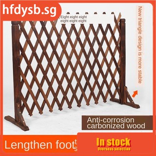 【hfdysb.sg】Anticorrosive Outdoor Retractable Wood Garden Guardrail Indoor Pet Fence Grid Partition