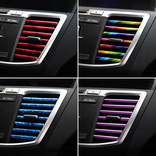 10 Pcs/set 9 Colors Car Accessories AUTO Conditioner Air Outlet U-shaped Decoration Bright Strip