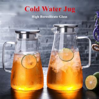 1800ml Heat Resisting High Borosilicate Glass Cold Water Jug Household Kettle Fruit Juice Flower Tea Cold Drink Pot