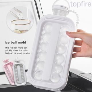 Ice Ball Mold 2-in-1 Ice Cube Maker Water Bottle Ball Making Mould with Leakproof Cap Can be carried