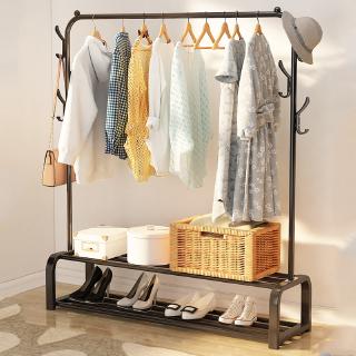 Sturdy Strengthen Steel Pipe Clothes Rack Bedroom