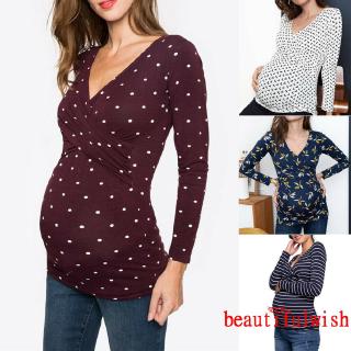 ♪TY★Women Pregnant Maternity Clothes Nursing Tops Breastfeeding T-Shirt Blouse