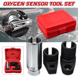 3pcs O2 Oxygen Lambda Sensor Socket 6 Point Wrench Tool Remover Installer Set