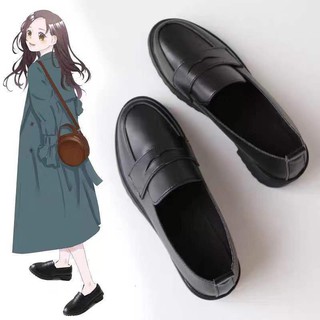 Black Soft Sister Small Leather Shoes Female British Wind Flat