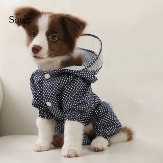 SQ Pet Dog Raincoat Waterproof Breathable Rainwear Hoodie Jacket Apparel Clothes