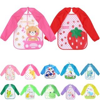 Long Sleeve Waterproof Coverall Baby Animals Toddler Scarf Feeding Smock