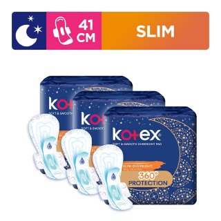 [Bundle of 3] Kotex Soft & Smooth Slim Overnight Pads 41cm 14pcs (1)