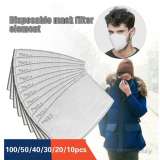 Ready stock 100/50/40/30/20/10Pcs PM2.5 Protective Filter 5 Layers Replaceable Anti Haze Filters for Mouth Masks