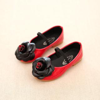 Spring New Children Shoes Korean Fashion Flower Little Princess Slip-on Flats Soft Bottom Leather Shoes For Kids Girls Walking