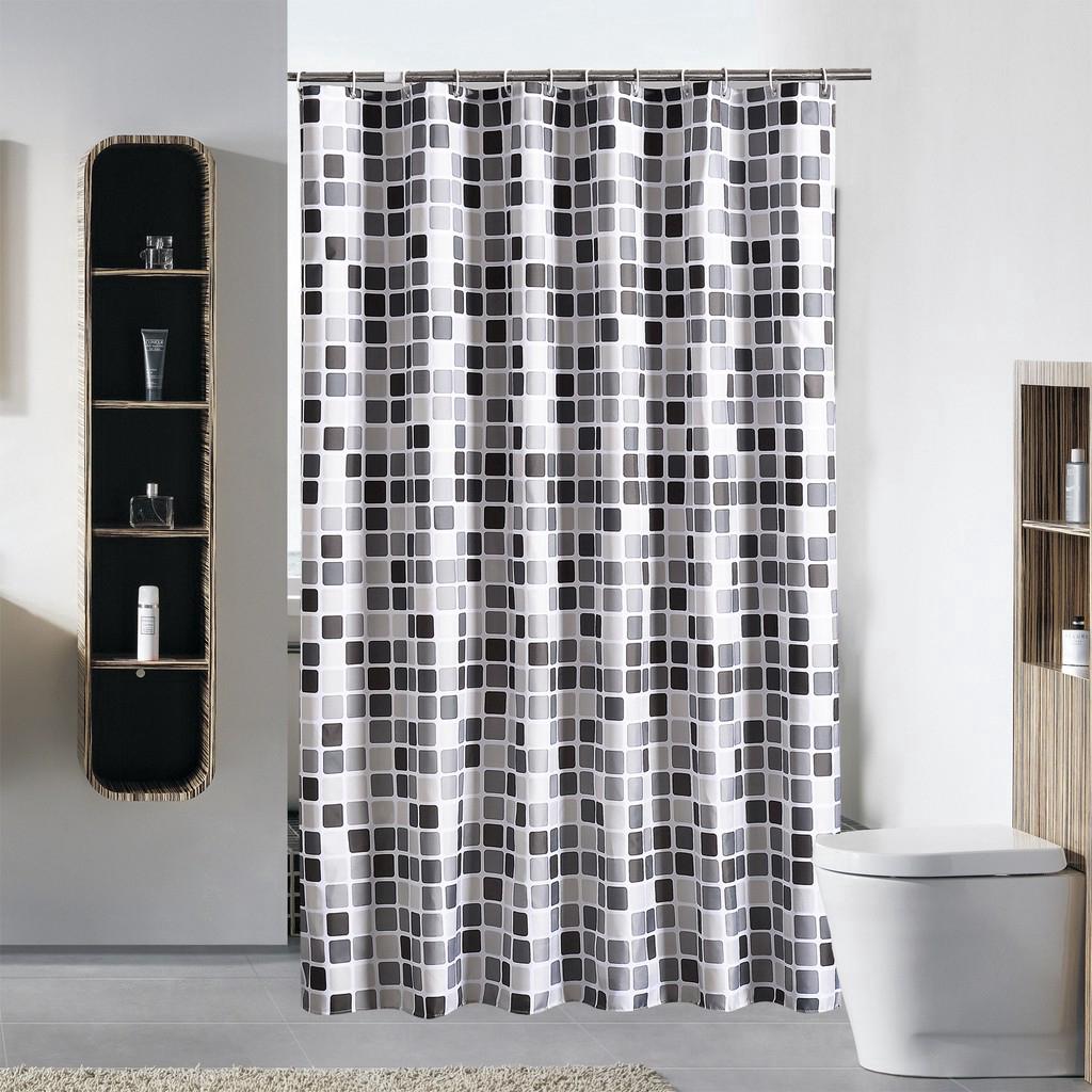 Mosaic thick waterproof polyester fabric shower curtain