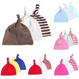 New 3pcs/lot Baby Hats Pink/Blue Star Printed Striped Baby Hats