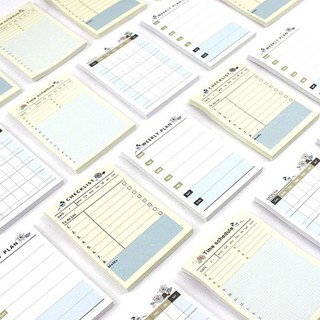 Cute Blue Bird Weekly Monthly Work Planner Sticky Note Agenda Time Schedule Memo