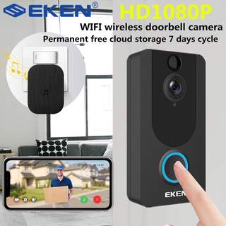 EKEN V7 HD 1080P Smart WiFi Video Doorbell Camera Video Intercom Night Vision IP Doorbell Wireless Surveillance Camera