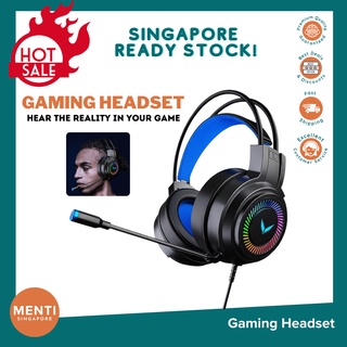 [SG Ready Stock] Menti Gaming Headset with Noise Cancelling Microphone and RGB Led Lights (1)
