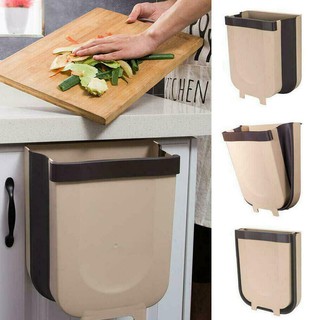 👍Kitchen Cabinet Door Hanging Garbage Bin Trash Can Foldable Rubbish Container