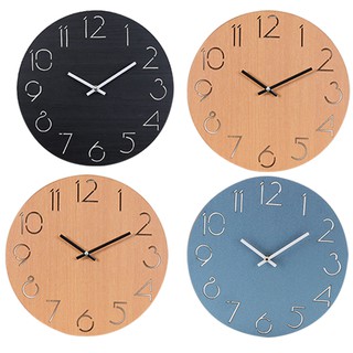 Wall Clock European Wood Watch Modern Design Decor Silent 12