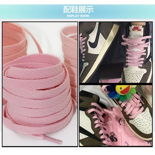 ready stock_Aj1mid Barb Pink Shoelace Female Male Original Aj4 6 Cherry Blossom Powder Black Powder Toe Shoelace Flat Aj