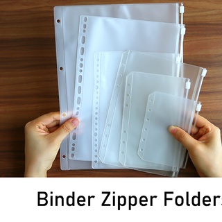 A5 Size Binder Zipper Folders, A4 Size Binder Pockets, Notebook Binder Loose Leaf Bags, Waterproof PVC Pouch Document Filing Bags