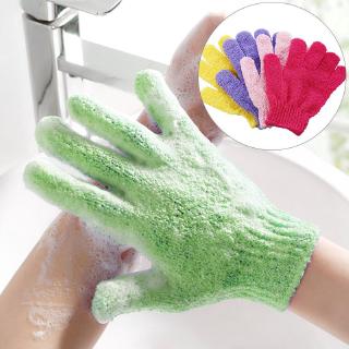 Bath Glove 1 Pair Exfoliating Shower Bath Glove Scrub Gloves Skin Wash Spa Massage Sponge Cleaner Glove for Bathroom