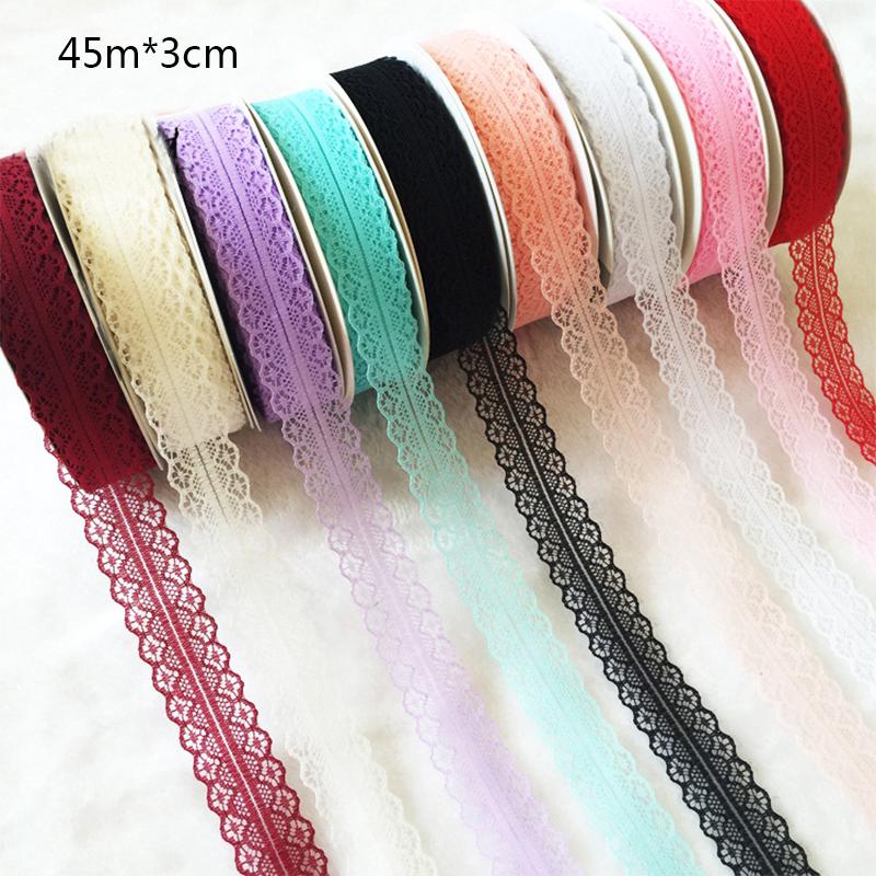 3cm*45m Packaging Lace Hollow Ribbon for Flower Gift DIY Wedding Party Decor